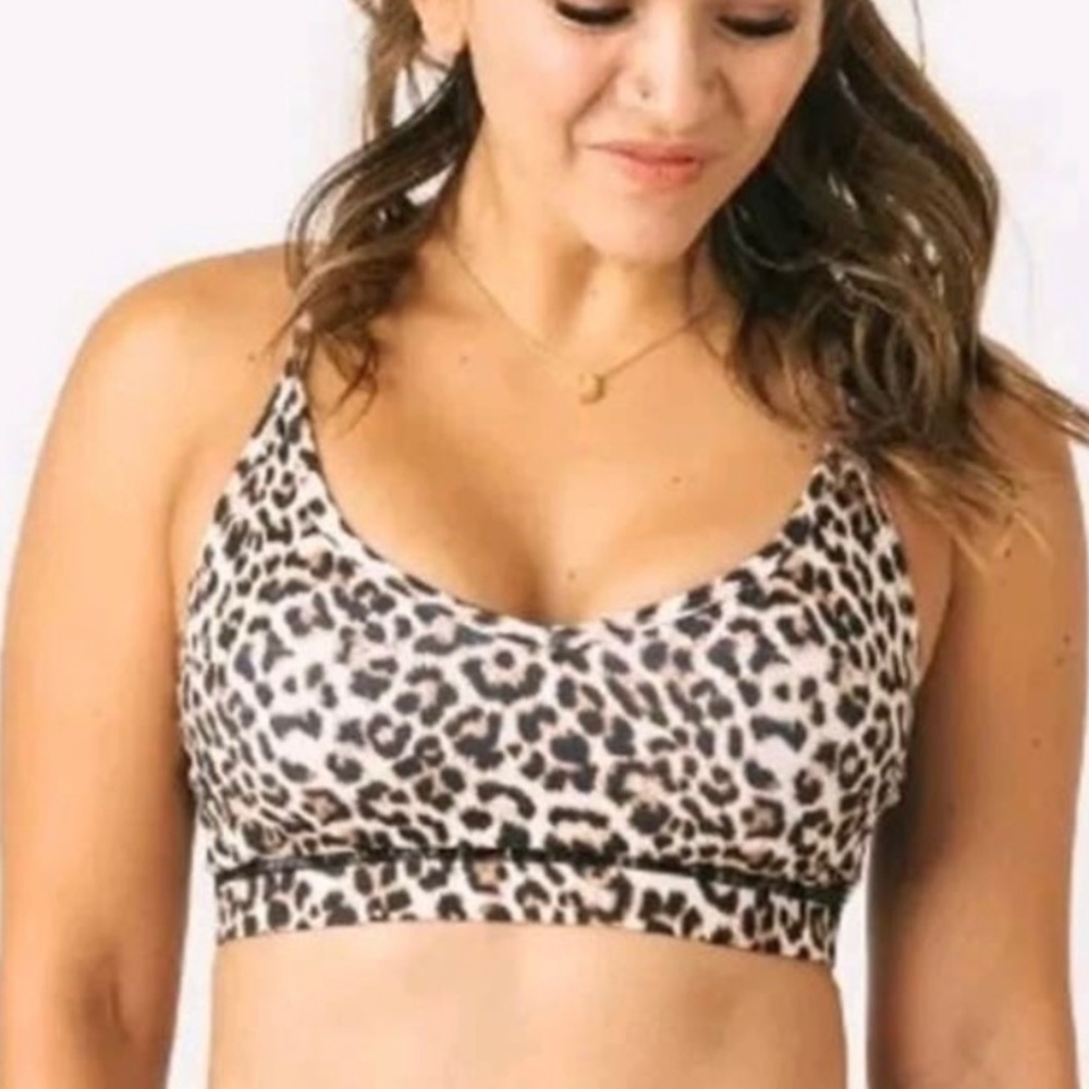 Women ZYIA Active Brilliant Mesh Leopard Cheetah Print Sports Bra Size XXL